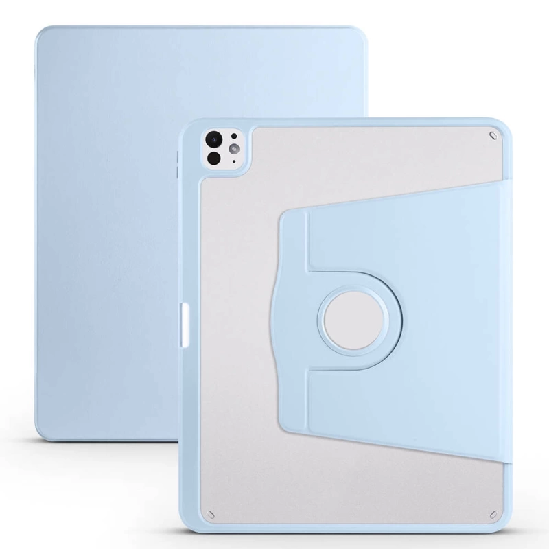 Apple iPad Pro 13 2024 Kılıf Zore Termik Kalem Bölmeli Dönebilen Standlı Kılıf