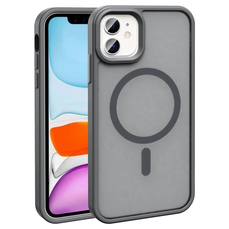 Apple iPhone 11 Kılıf M-safe Şarj Özellikli Mat Arka Yüzey Zore Sio Kapak