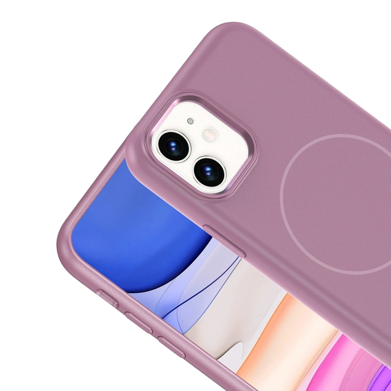 Apple iPhone 11 Kılıf M-Safe Şarj Özellikli Metal Kamera Çerçeveli Zore Edi Silikon Kapak