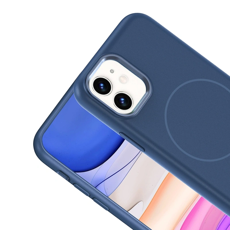 Apple iPhone 11 Kılıf M-Safe Şarj Özellikli Metal Kamera Çerçeveli Zore Edi Silikon Kapak