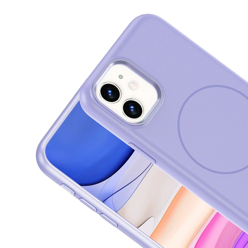 Apple iPhone 11 Kılıf M-Safe Şarj Özellikli Metal Kamera Çerçeveli Zore Edi Silikon Kapak