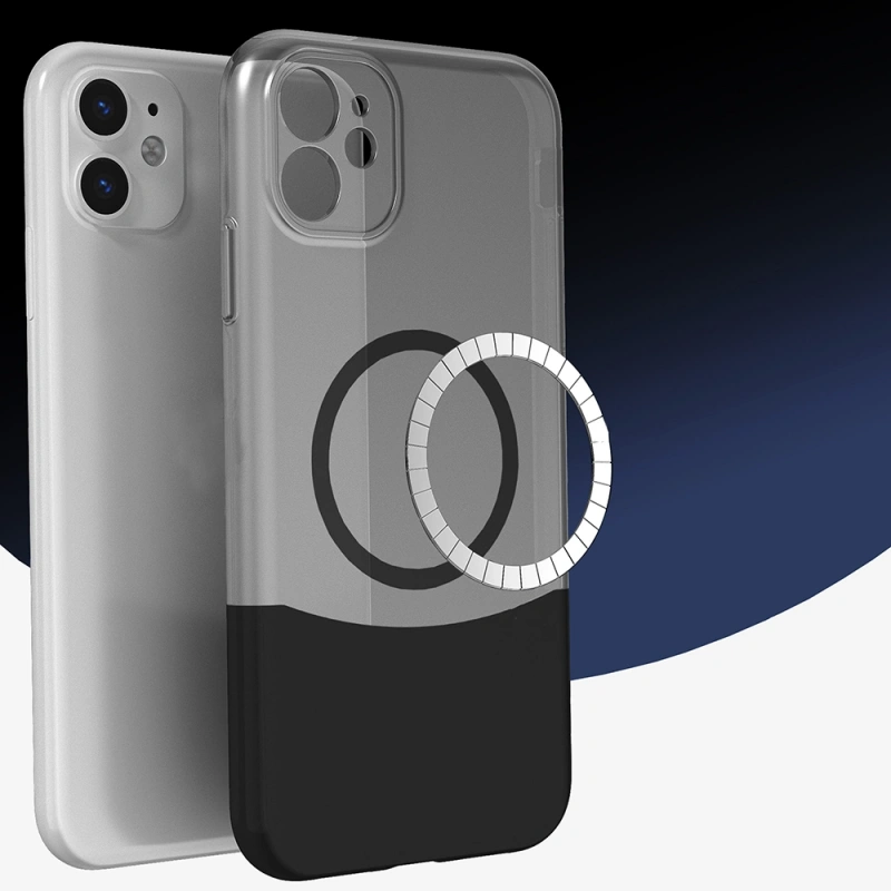 Apple iPhone 11 Kılıf M-Safe Şarj Özellikli Mıknatıslı Zore Duble Kapak