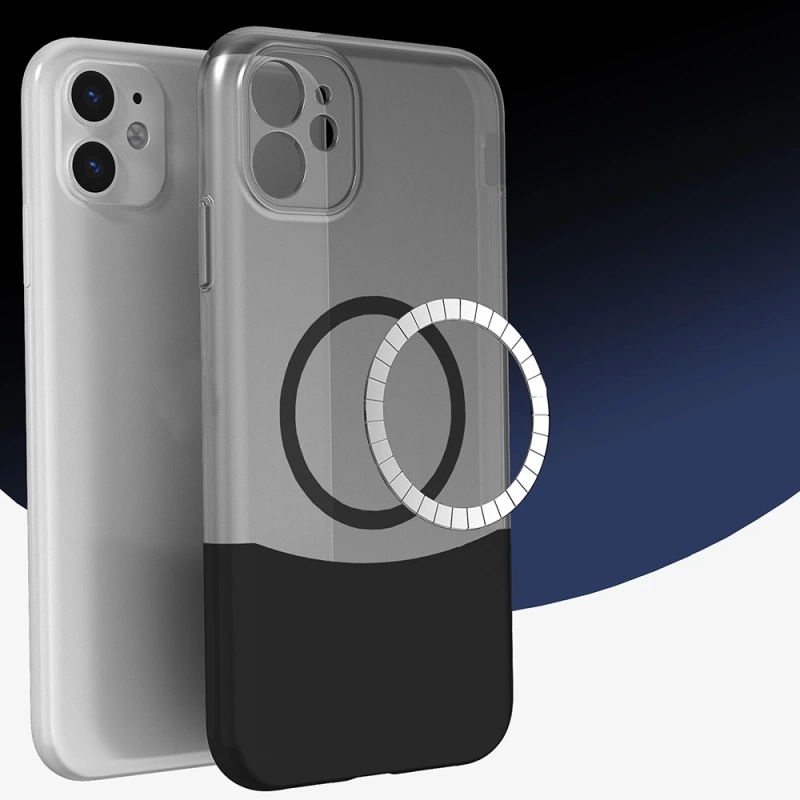 Apple iPhone 11 Kılıf M-Safe Şarj Özellikli Mıknatıslı Zore Duble Kapak