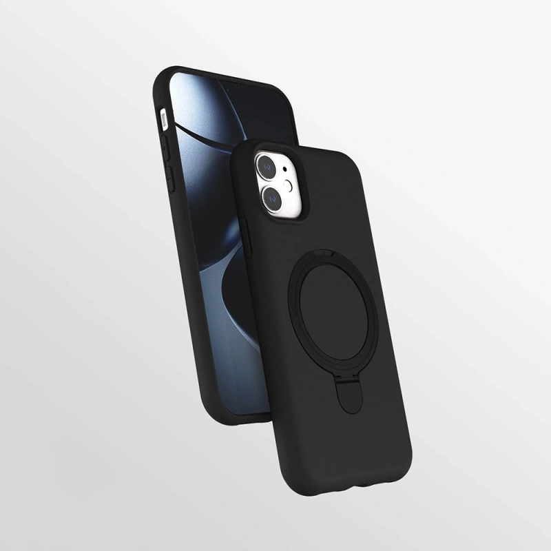 Apple iPhone 11 Kılıf M-safe Şarj Özellikli Standlı Zore Samara Kapak