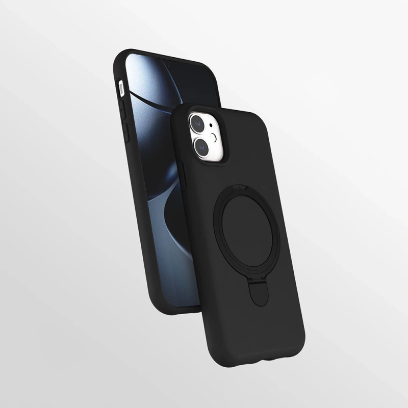 Apple iPhone 11 Kılıf M-safe Şarj Özellikli Standlı Zore Samara Kapak