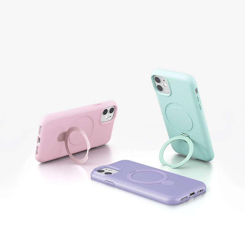 Apple iPhone 11 Kılıf M-safe Şarj Özellikli Standlı Zore Samara Kapak