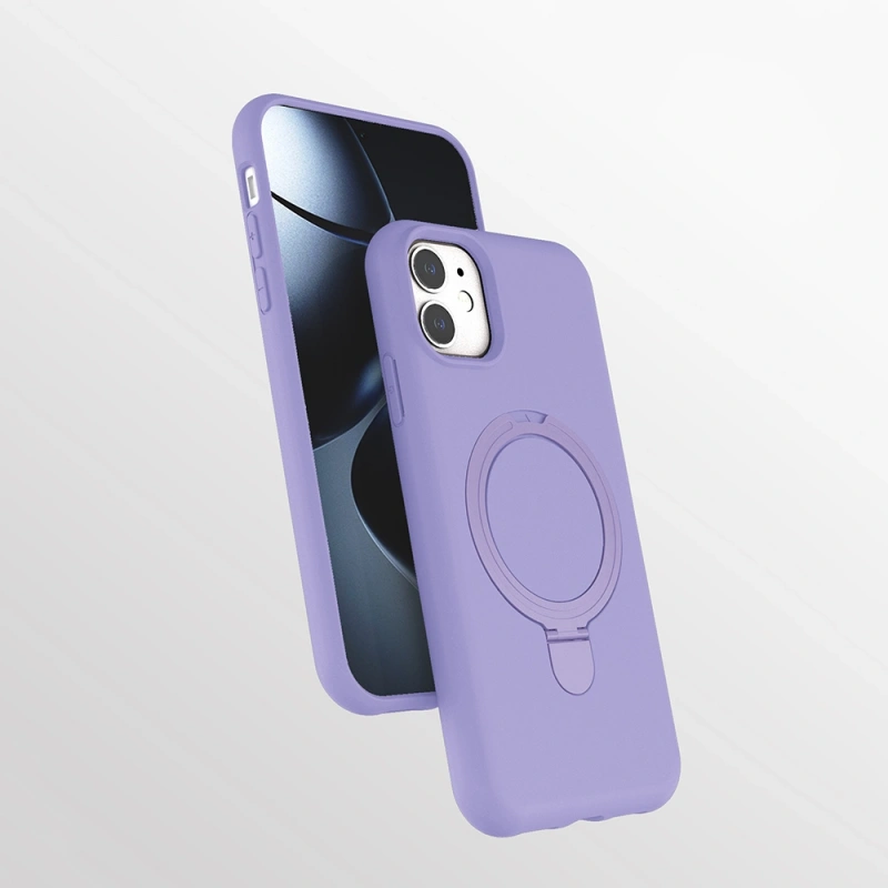 Apple iPhone 11 Kılıf M-safe Şarj Özellikli Standlı Zore Samara Kapak