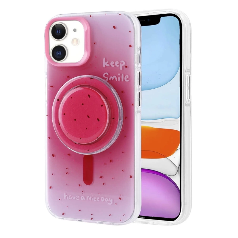 Apple iPhone 11 Kılıf M-safe Şarj Özellikli Tak-Çıkar Pop Soketli Zore Tiktok Kapak