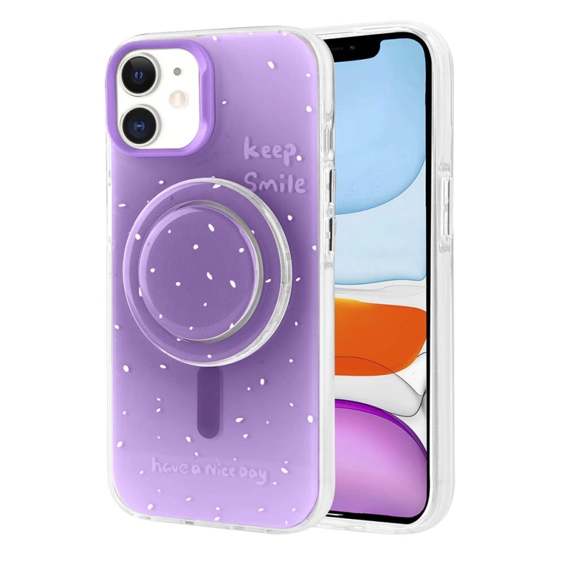 Apple iPhone 11 Kılıf M-safe Şarj Özellikli Tak-Çıkar Pop Soketli Zore Tiktok Kapak
