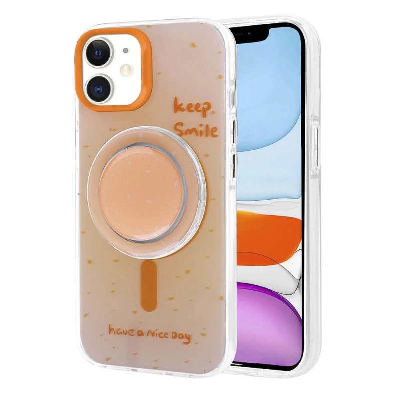 Apple iPhone 11 Kılıf M-safe Şarj Özellikli Tak-Çıkar Pop Soketli Zore Tiktok Kapak