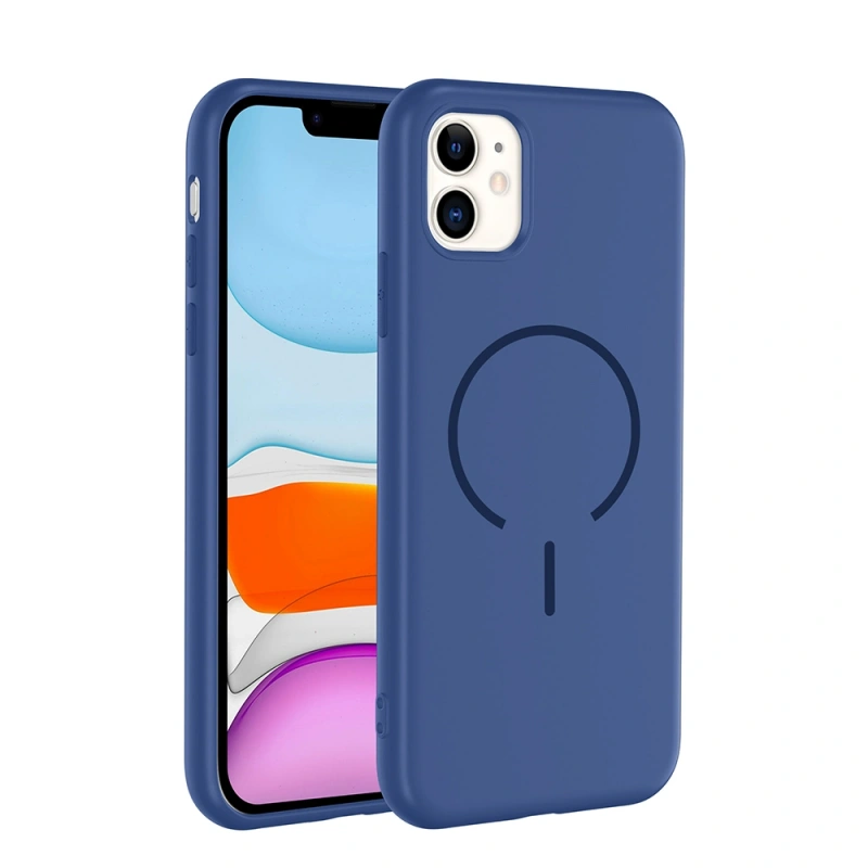 Apple iPhone 11 Kılıf M-safe Şarj Özellikli Zore Meta Kapak