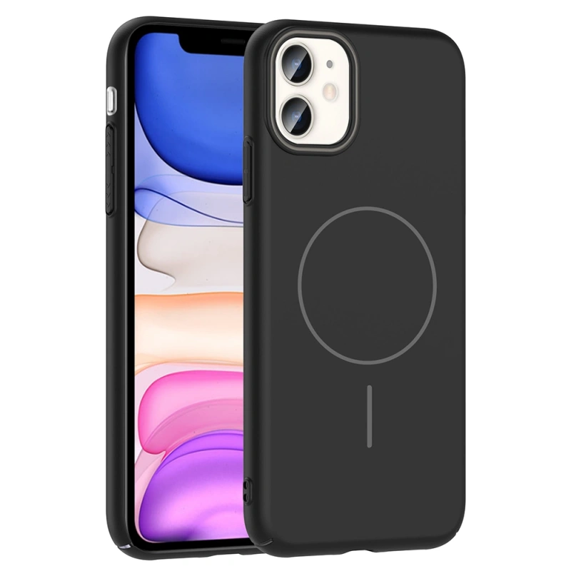 Apple iPhone 11 Kılıf M-safe Şarj Özellikli Zore Ruby Sert Kapak