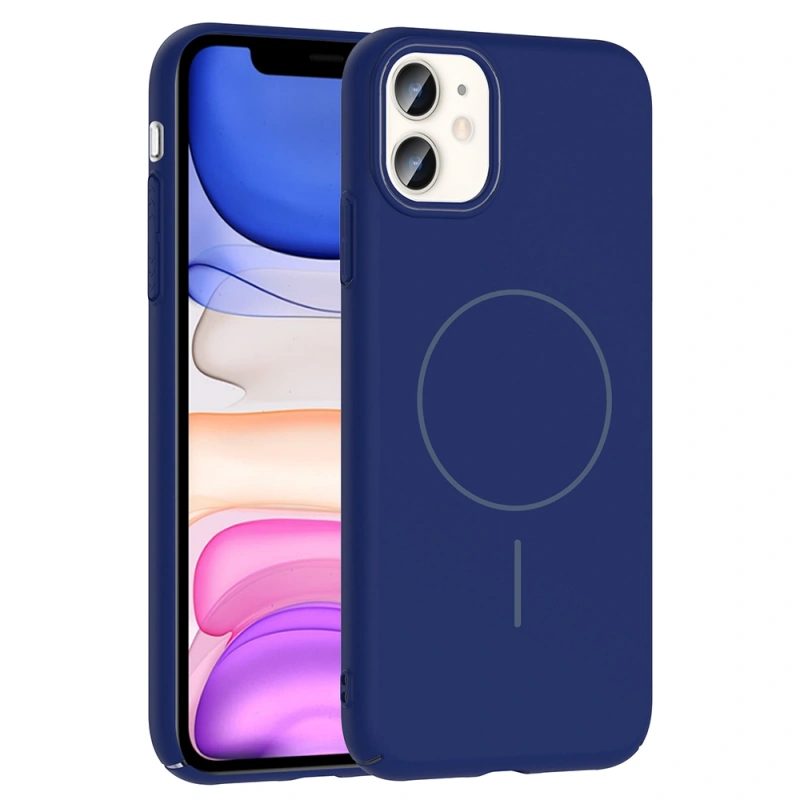 Apple iPhone 11 Kılıf M-safe Şarj Özellikli Zore Ruby Sert Kapak