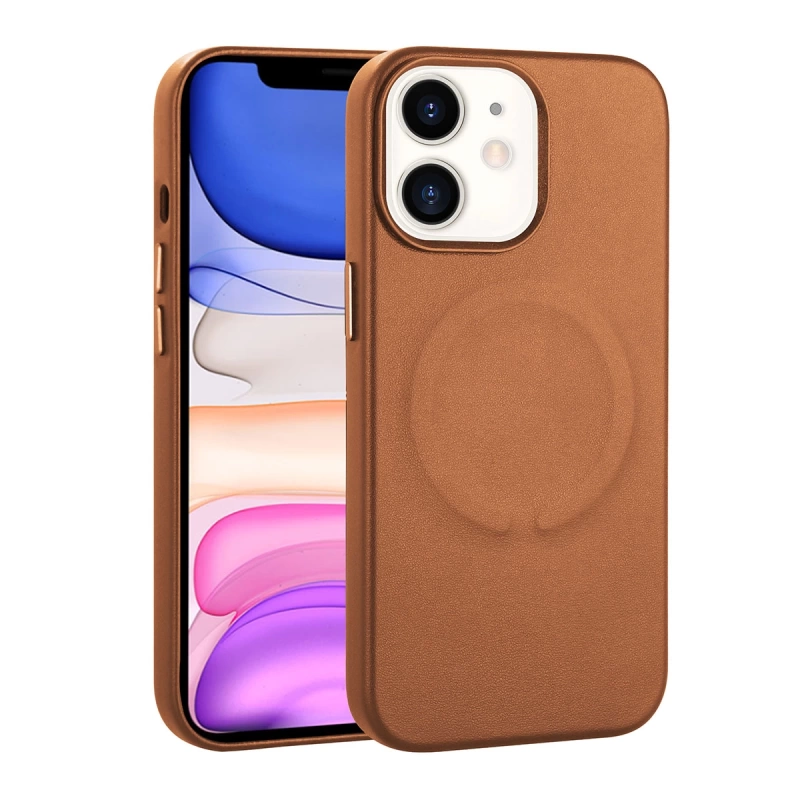 Apple iPhone 11 Kılıf PU Deri M-safe Wireless Şarj Özellikli Zore Derix Kapak