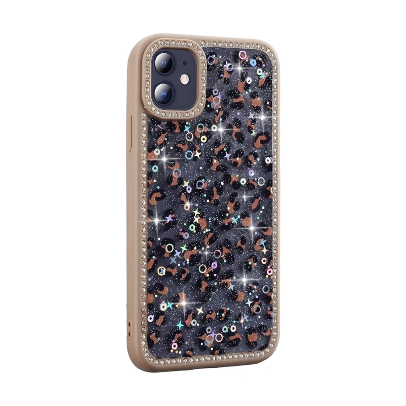 Apple iPhone 11 Kılıf Taşlı ve Simli Tasarım Zore Azra Kapak