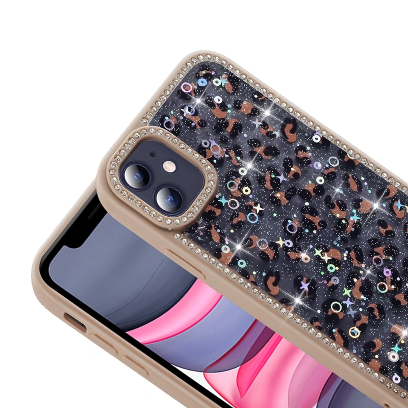 Apple iPhone 11 Kılıf Taşlı ve Simli Tasarım Zore Azra Kapak