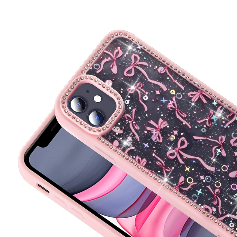 Apple iPhone 11 Kılıf Taşlı ve Simli Tasarım Zore Azra Kapak