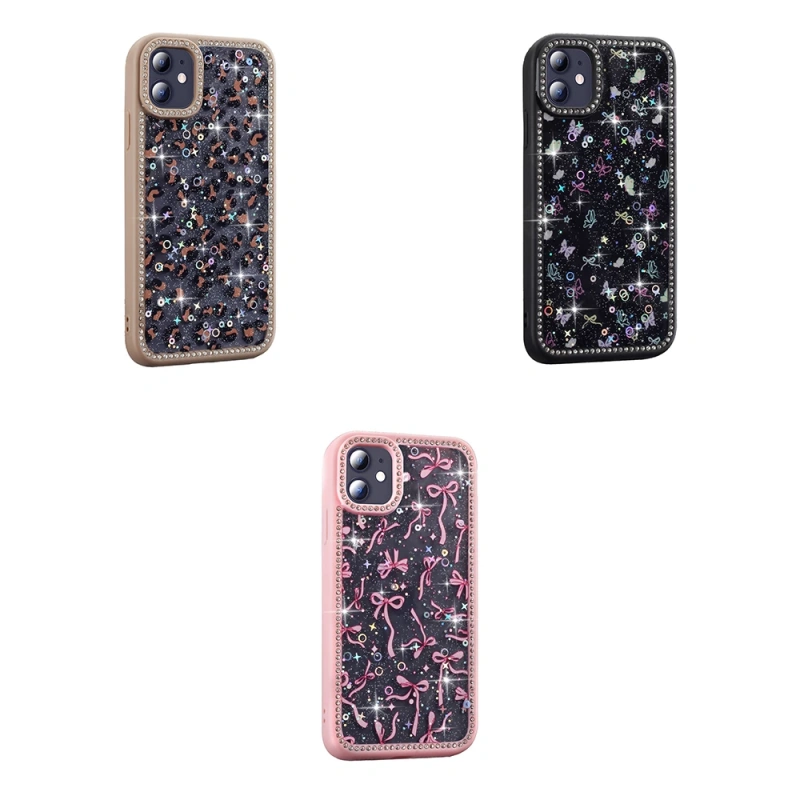 Apple iPhone 11 Kılıf Taşlı ve Simli Tasarım Zore Azra Kapak