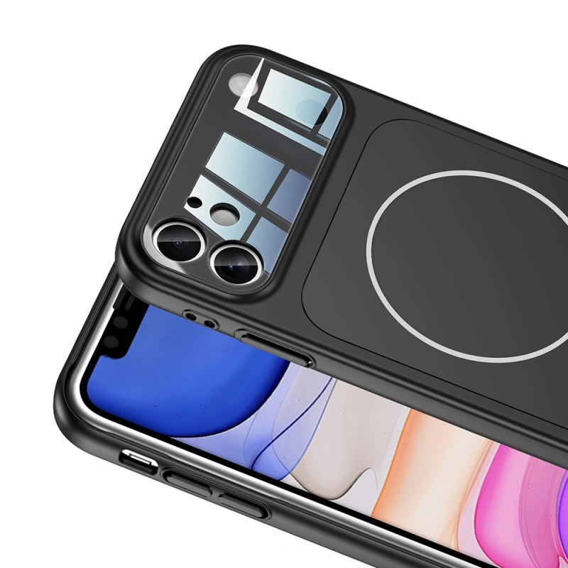 Apple iPhone 11 Kılıf Zore M-Safe Şarj Özellikli Kamera Korumalı Formen Kapak
