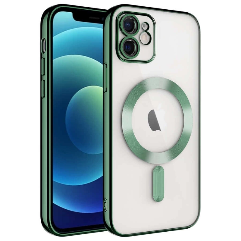 Apple iPhone 12 Kılıf Kamera Korumalı M-safe Wireless Şarj Özellikli Zore Demre Kapak