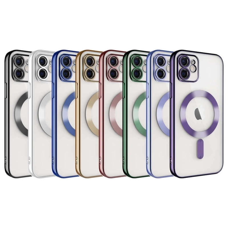 Apple iPhone 12 Kılıf Kamera Korumalı M-safe Wireless Şarj Özellikli Zore Demre Kapak