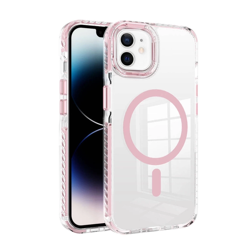 Apple iPhone 12 Kılıf M-safe Şarj Özellikli Airbagli Takılabilir Askı Aparatlı Zore Nana Kapak