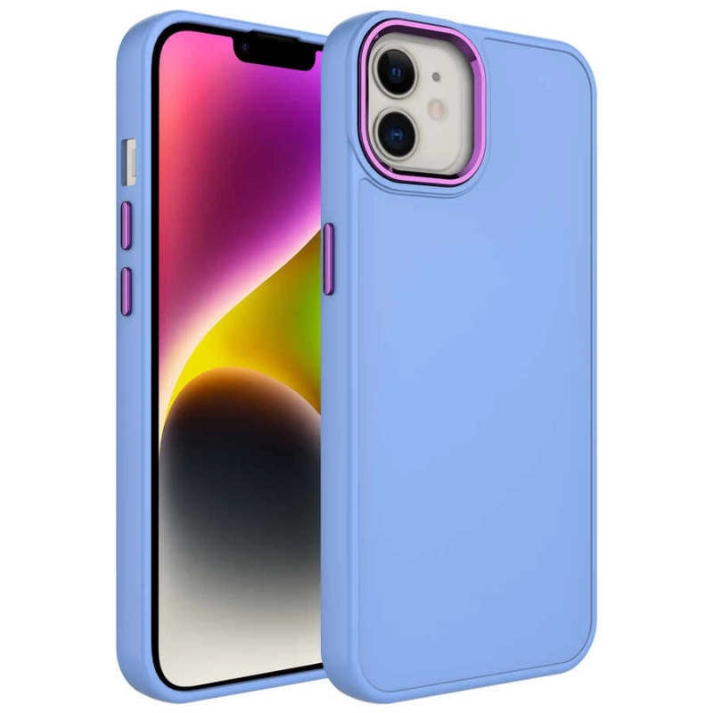 Apple iPhone 12 Kılıf Metal Çerçeve ve Buton Tasarımlı Silikon Zore Luna Kapak