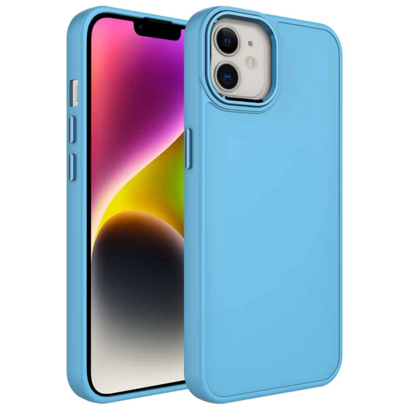 Apple iPhone 12 Kılıf Metal Çerçeve ve Buton Tasarımlı Silikon Zore Luna Kapak