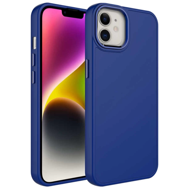 Apple iPhone 12 Kılıf Metal Çerçeve ve Buton Tasarımlı Silikon Zore Luna Kapak
