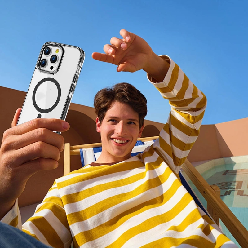 Apple iPhone 12 Pro Kılıf M-safe Şarj Özellikli Airbagli Takılabilir Askı Aparatlı Zore Nana Kapak