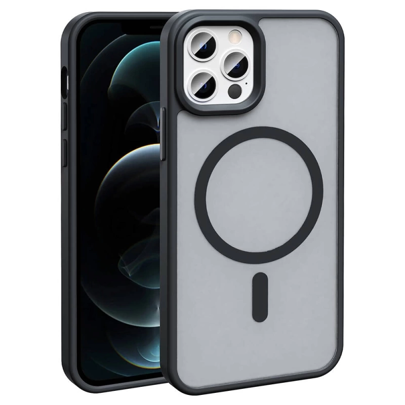 Apple iPhone 12 Pro Kılıf M-safe Şarj Özellikli Mat Arka Yüzey Zore Sio Kapak