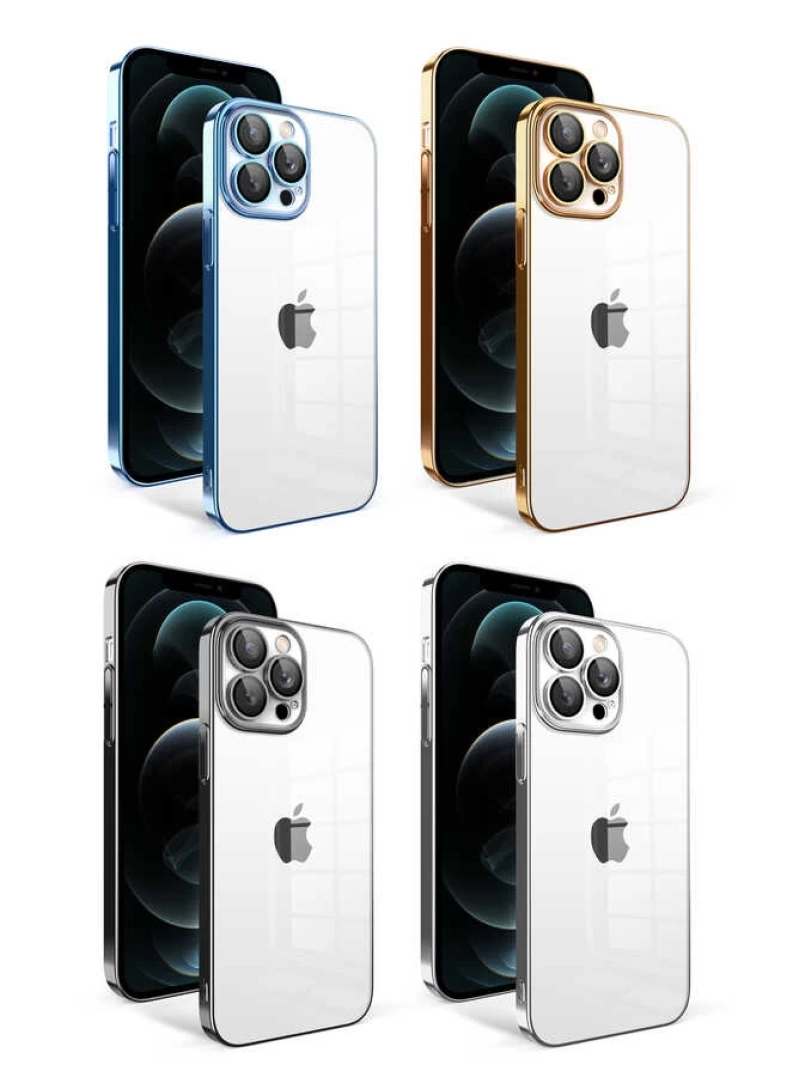 Apple iPhone 12 Pro Max Kılıf Kamera Korumalı Renkli Çerçeveli Zore Garaj Kapak