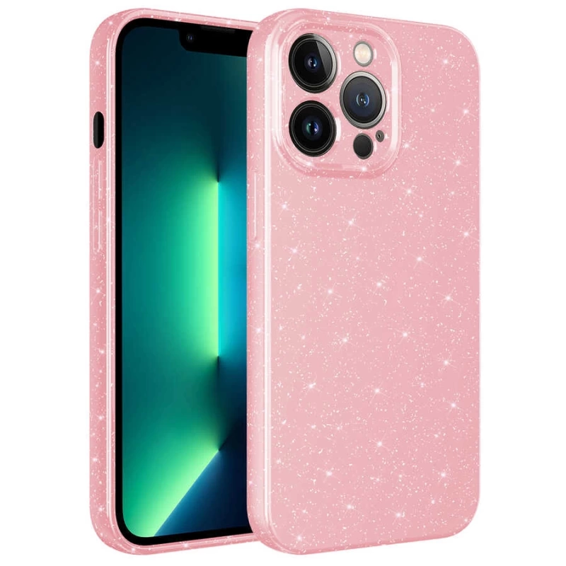 Apple iPhone 12 Pro Max Kılıf Kamera Korumalı Simli Lüks Zore Koton Kapak