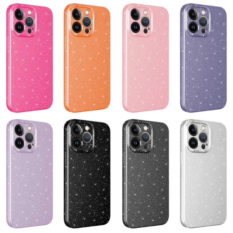 Apple iPhone 12 Pro Max Kılıf Kamera Korumalı Simli Lüks Zore Koton Kapak