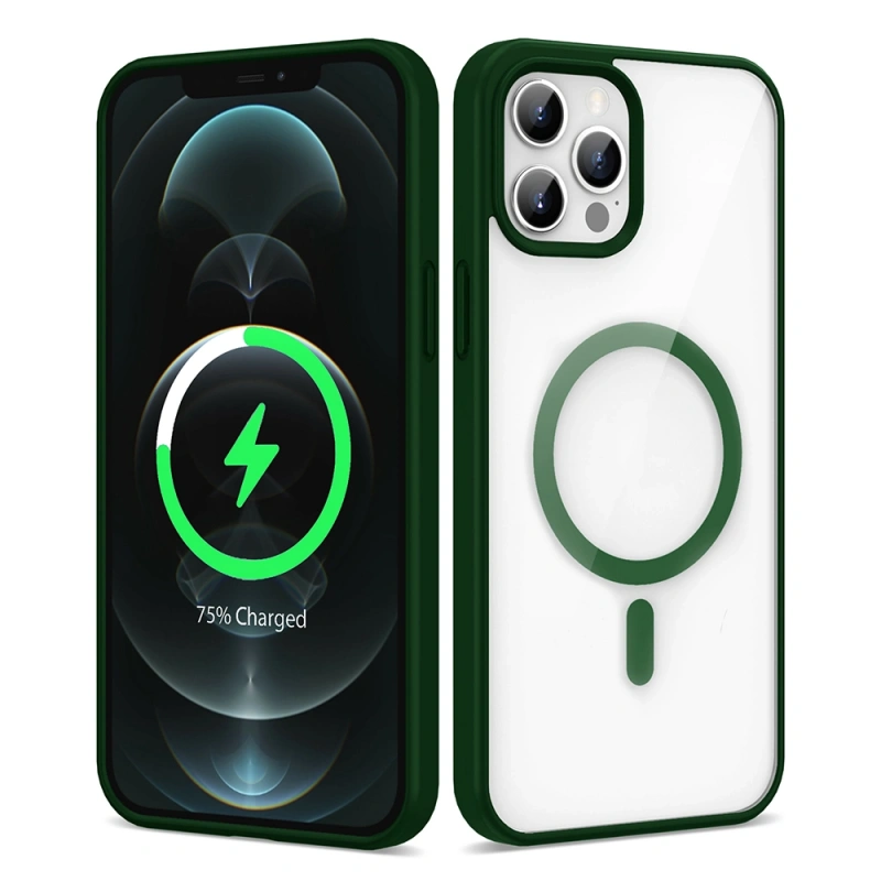 Apple iPhone 12 Pro Max Kılıf M-safe Wireless Şarj Özellikli Silikon Zore Ege Kapak