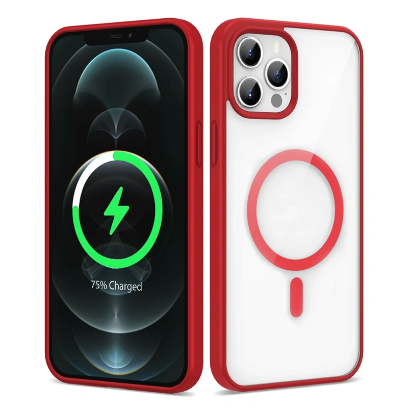 Apple iPhone 12 Pro Max Kılıf M-safe Wireless Şarj Özellikli Silikon Zore Ege Kapak