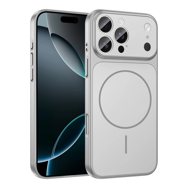 Apple iPhone 12 Pro Max Kılıf Zore M-Safe Şarj Özellikli Kamera Korumalı Formen Kapak