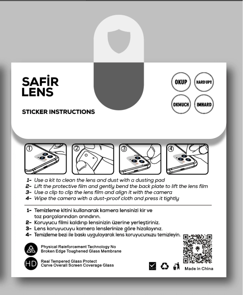 Apple iPhone 12 Zore CL-11 Safir Parmak İzi Bırakmayan Anti-Reflective Kamera Lens Koruyucu