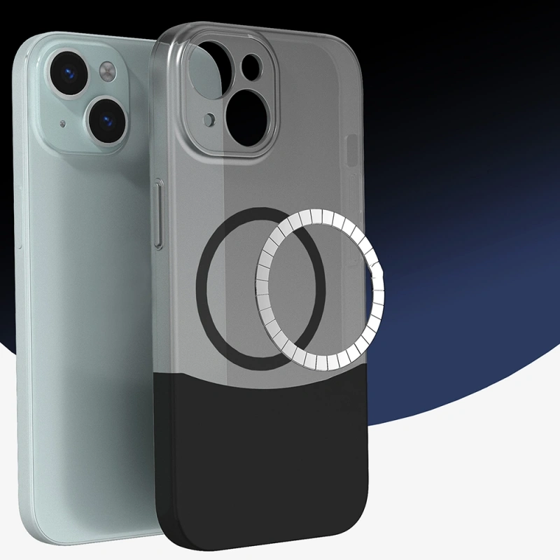 Apple iPhone 13 Kılıf M-Safe Şarj Özellikli Mıknatıslı Zore Duble Kapak