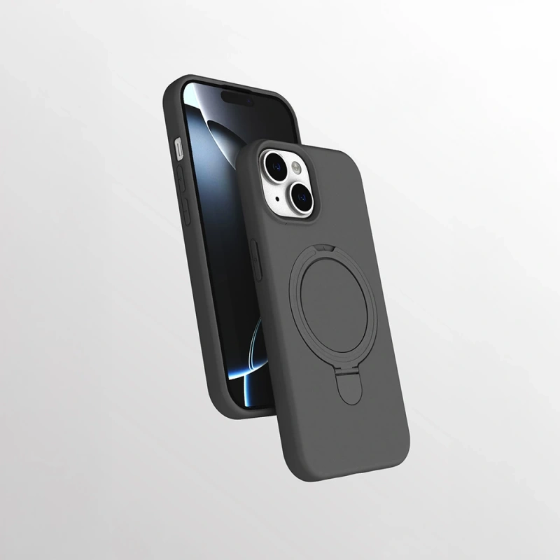 Apple iPhone 13 Kılıf M-safe Şarj Özellikli Standlı Zore Samara Kapak