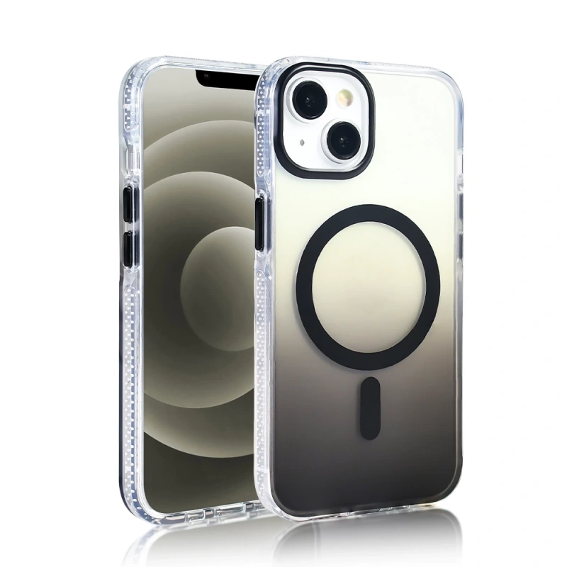 Apple iPhone 13 Kılıf M-safe Şarj Özellikli Transparan Renk Geçişli Zore Toros Kapak