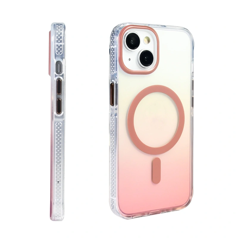 Apple iPhone 13 Kılıf M-safe Şarj Özellikli Transparan Renk Geçişli Zore Toros Kapak