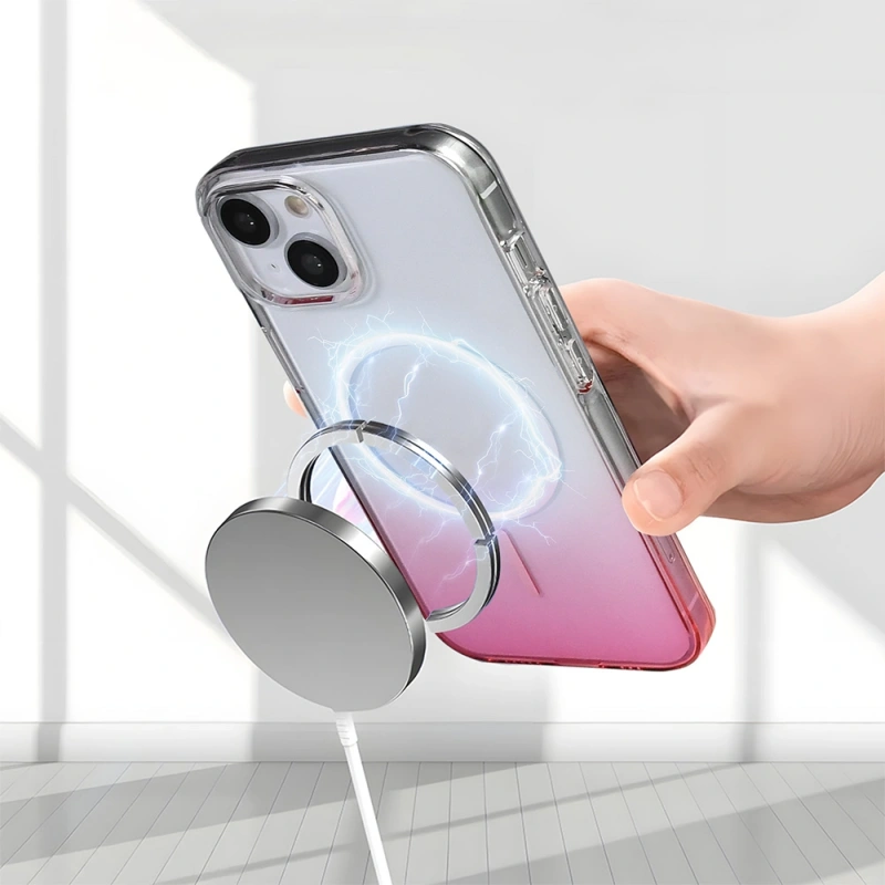 Apple iPhone 13 Kılıf M-Safe Şarj Özellikli Zore Septik Silikon Kapak