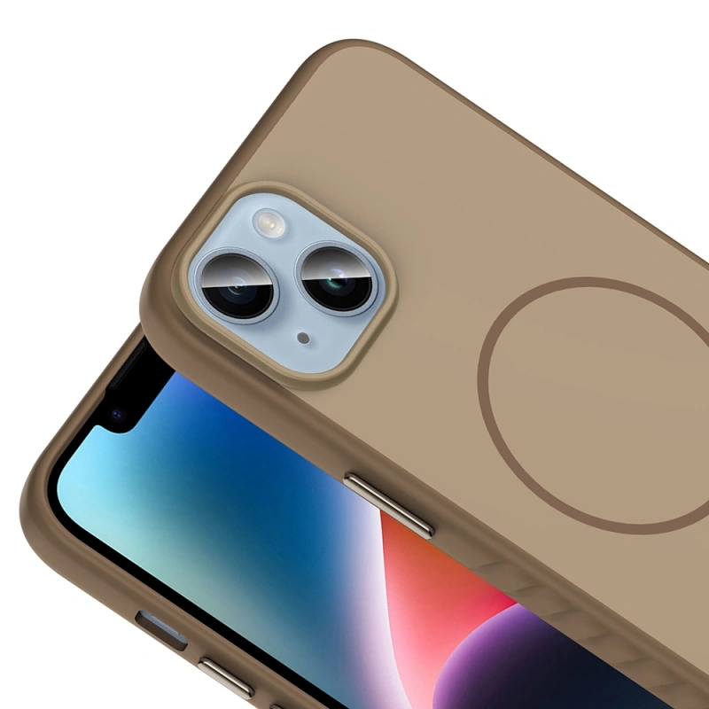 Apple iPhone 13 Kılıf M-safe Şarj Özellikli Zore Tea Kapak