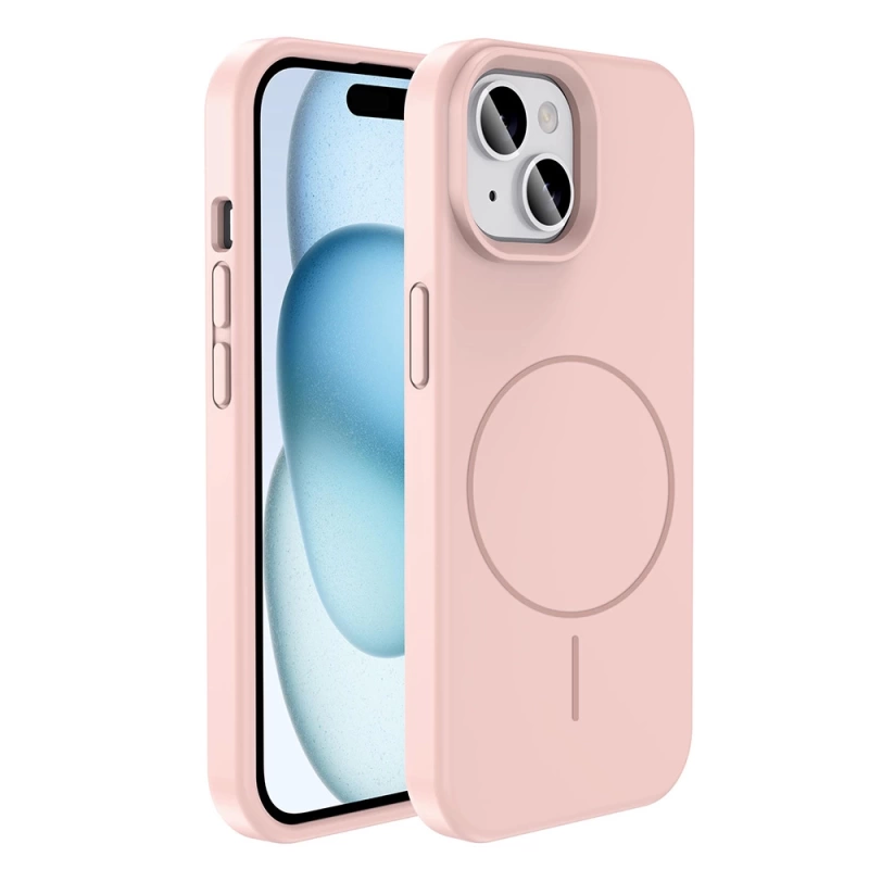 Apple iPhone 13 Kılıf M-safe Şarj Özellikli Sıvı Teknolojili Silinebilir Sert Zore Kivi Kapak