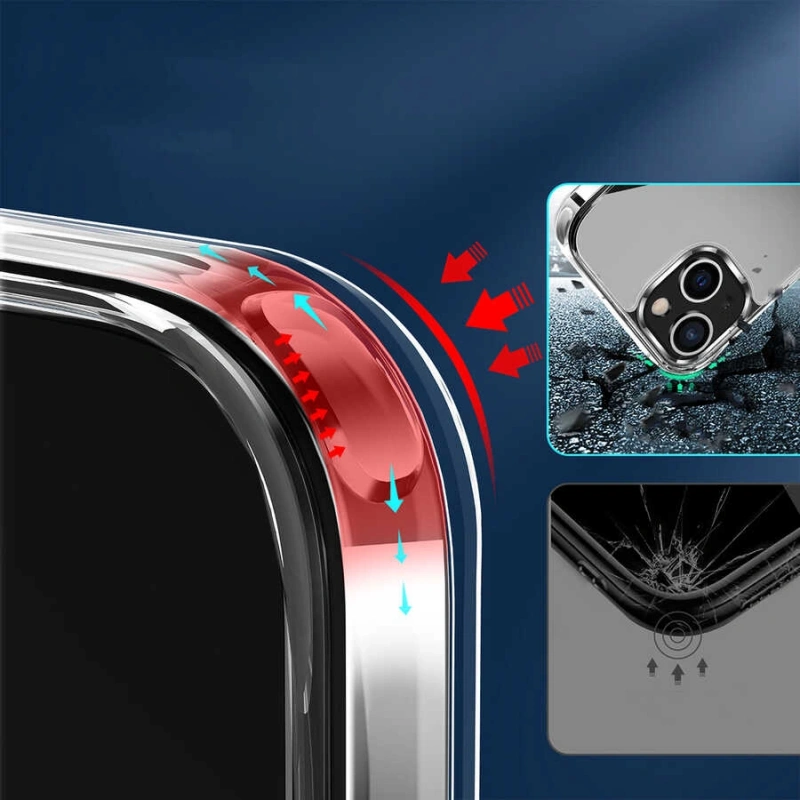 Apple iPhone 13 Kılıf Standlı Şeffaf Silikon Zore L-Stand Kapak