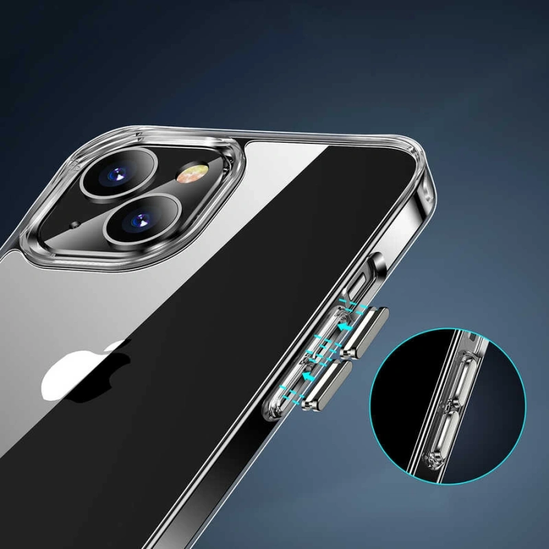 Apple iPhone 13 Kılıf Standlı Şeffaf Silikon Zore L-Stand Kapak