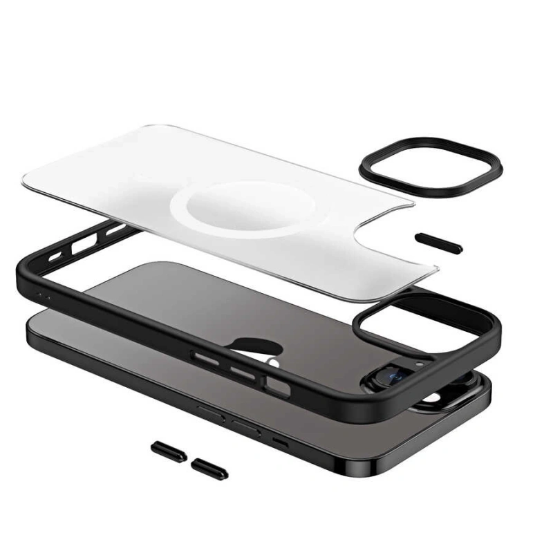 Apple iPhone 13 Kılıf Wireless Şarj Özellikli Zore Hibrit M-safe Kapak