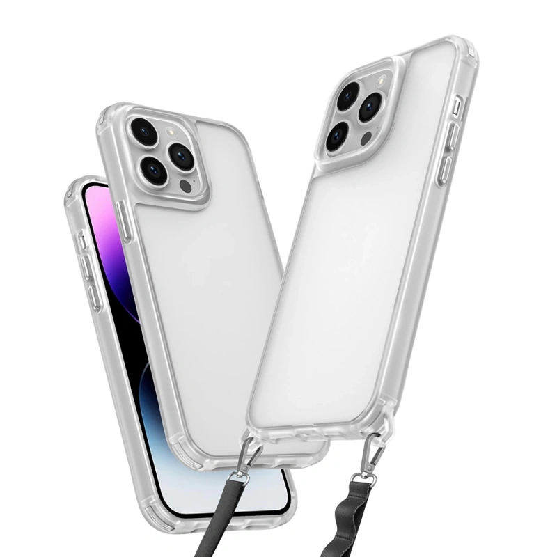 Apple iPhone 13 Pro Kılıf Airbagli Takılabilir Askı Aparatlı Zore Snap Silikon Kapak