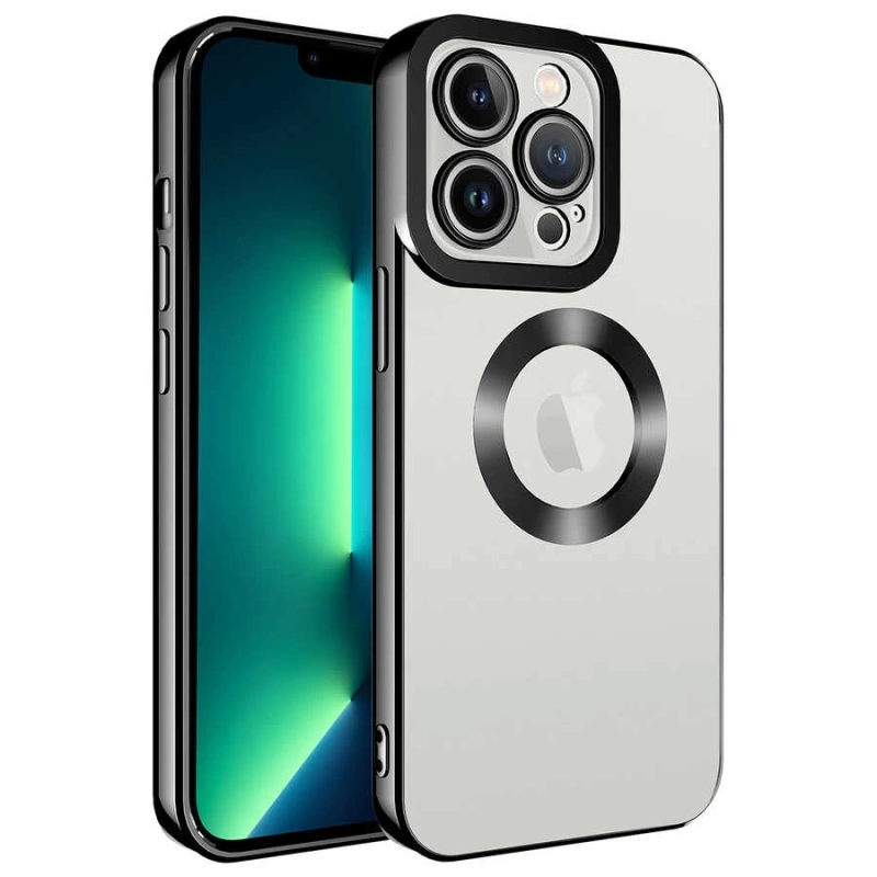 Apple iPhone 13 Pro Kılıf Kamera Korumalı Logo Gösteren Zore Omega Kapak